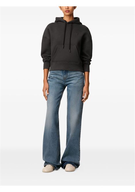 embrossed hoodie man grey AMI PARIS | USW756.749020